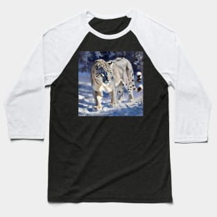 Snow Leopard Study Baseball T-Shirt